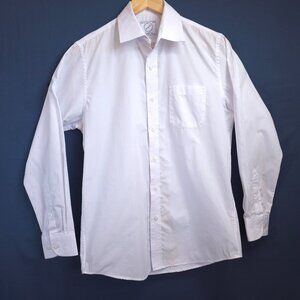 Bespoke New York White Dress Shirt Classic Fit 14-14.5 32/33 Long Sleeve Button